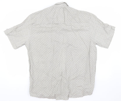 ACW85 Mens Beige Check   Button-Up Size XL