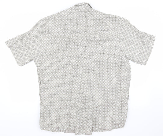 ACW85 Mens Beige Check   Button-Up Size XL