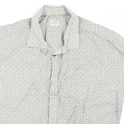 ACW85 Mens Beige Check   Button-Up Size XL