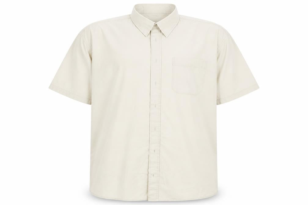 Mens UK Size XL Double TWO Beige  Button-Up Long Sleeve Casual Shirt