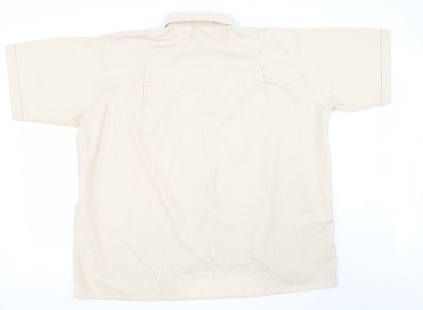 Mens UK Size XL Double TWO Beige  Button-Up Long Sleeve Casual Shirt
