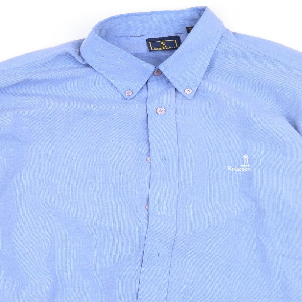 Rockport Mens Blue    Button-Up Size XL
