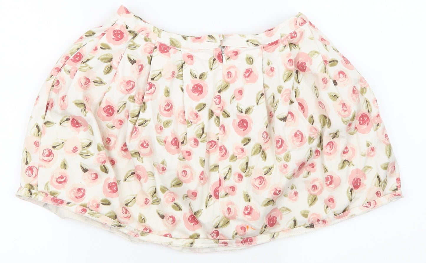 Topshop Womens White Floral  Skater Skirt Size 6