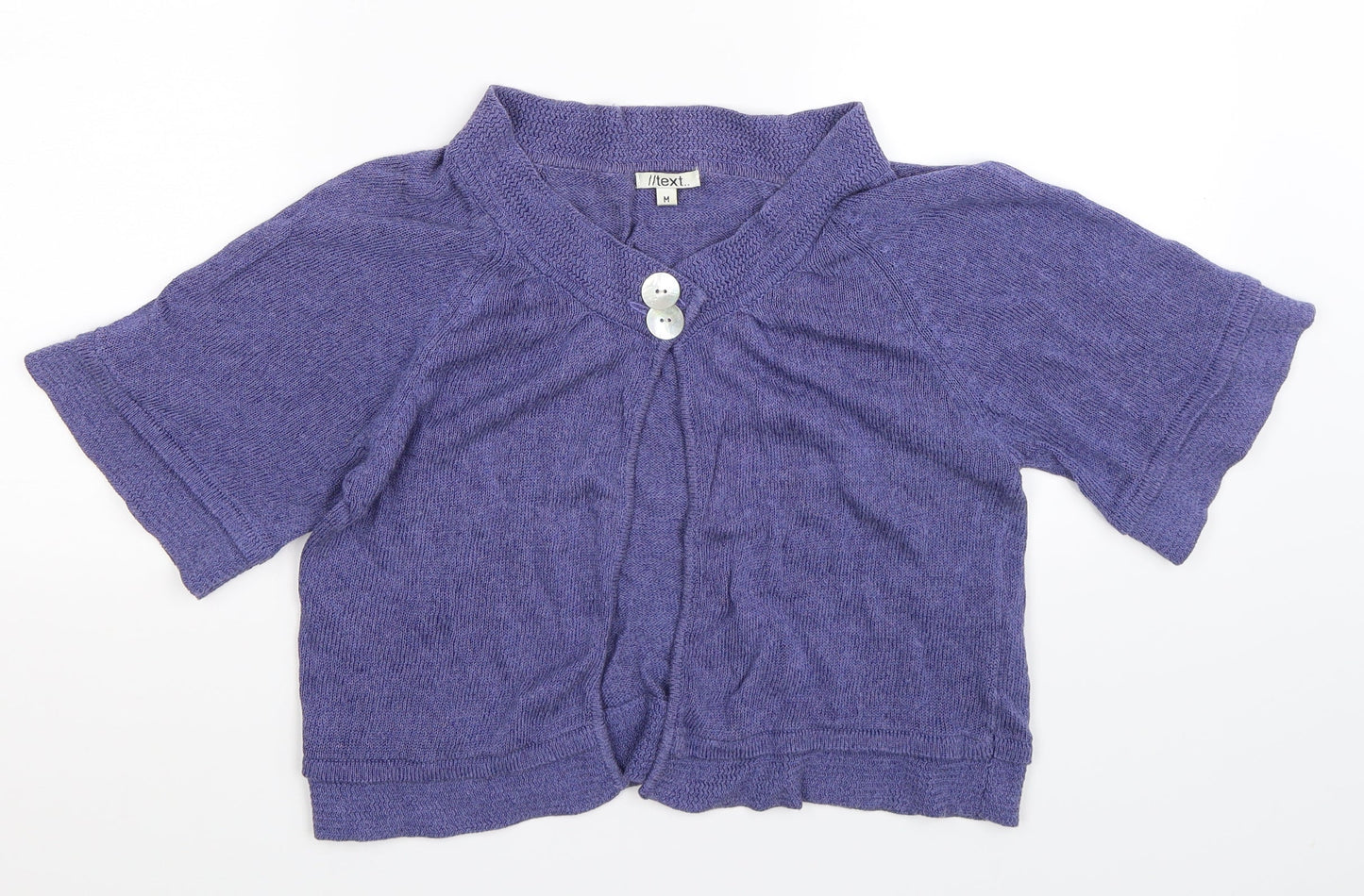 Text Womens Purple  Knit Cardigan Jumper Size M