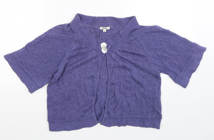 Text Womens Purple  Knit Cardigan Jumper Size M