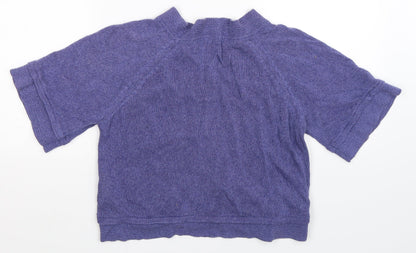 Text Womens Purple  Knit Cardigan Jumper Size M