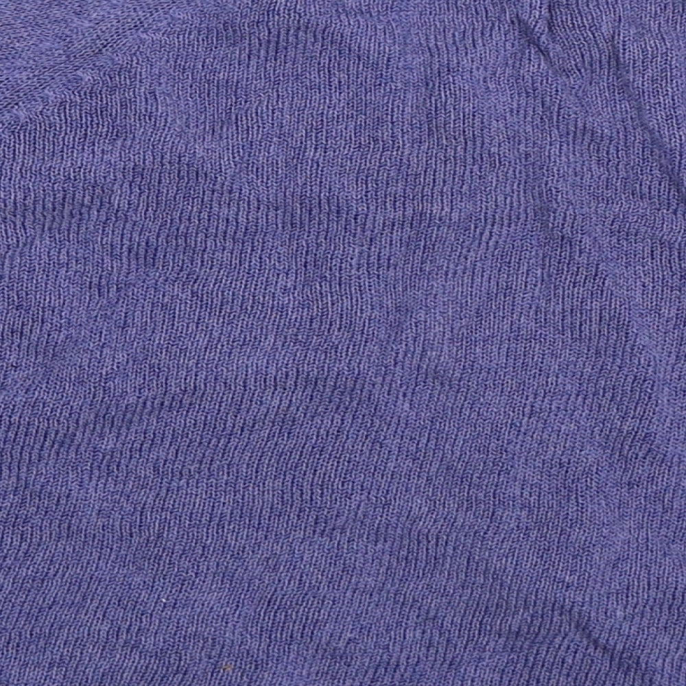 Text Womens Purple  Knit Cardigan Jumper Size M