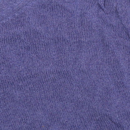 Text Womens Purple  Knit Cardigan Jumper Size M