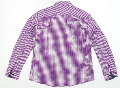 American Eagle Outfitters Mens Purple Check   Button-Up Size L