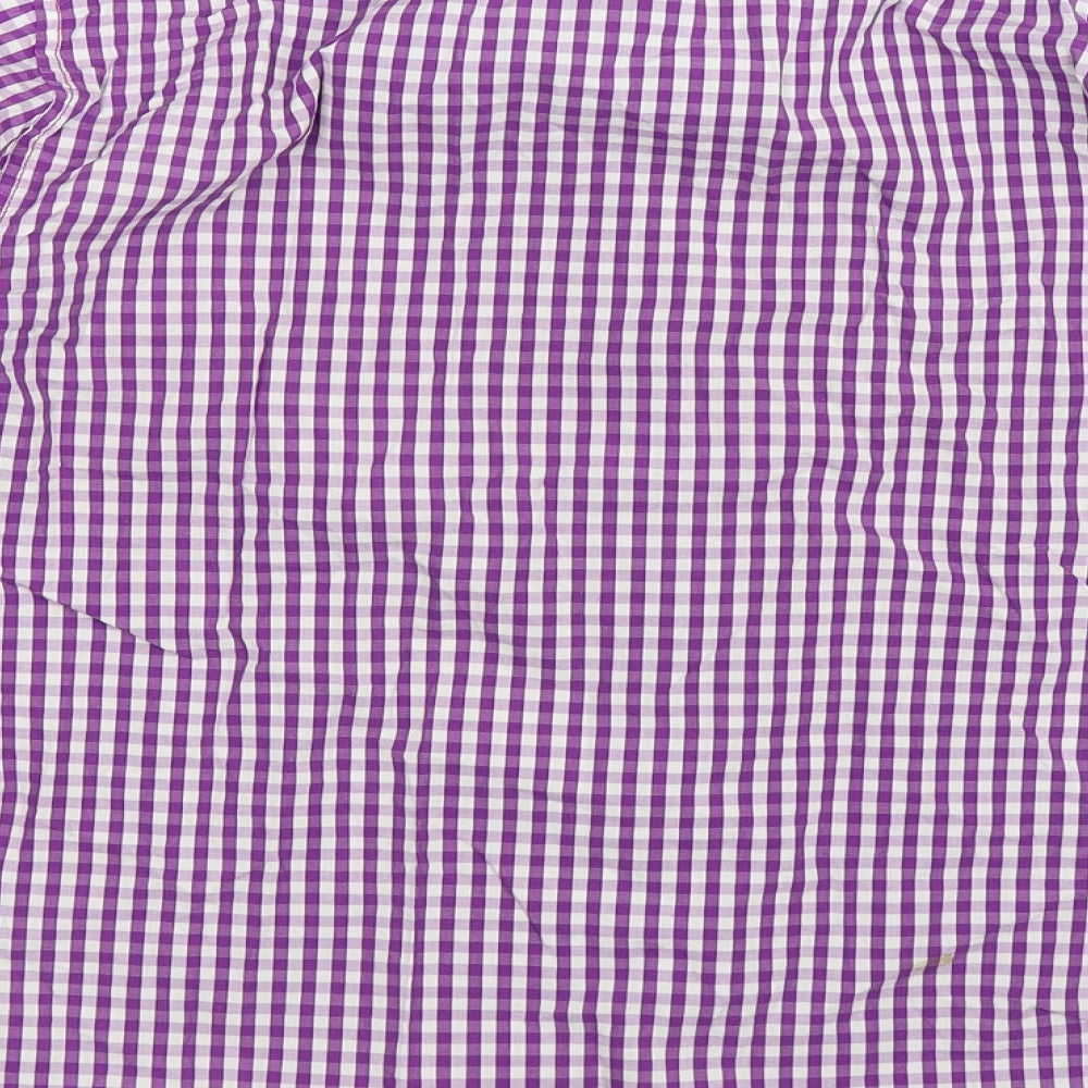 American Eagle Outfitters Mens Purple Check   Button-Up Size L