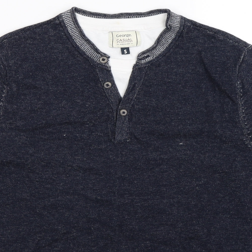George Mens Blue  Knit Pullover Jumper Size S