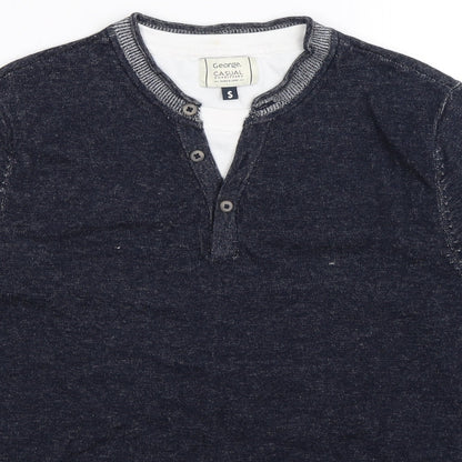 George Mens Blue  Knit Pullover Jumper Size S