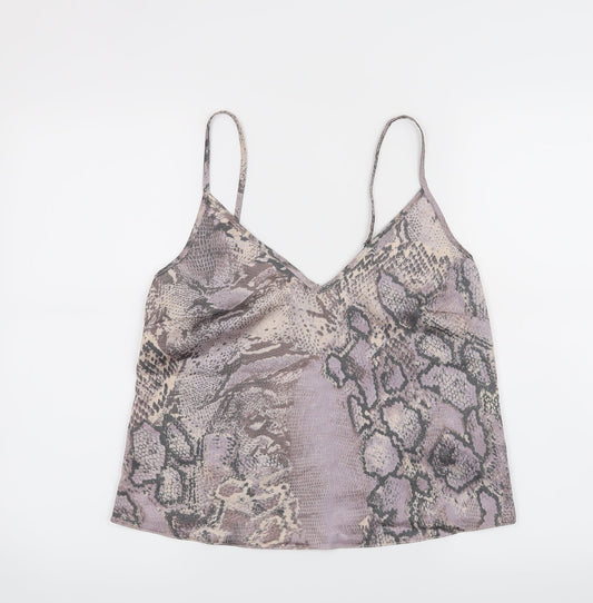 Womens UK Size 8 New Look Purple Cropped Tank
