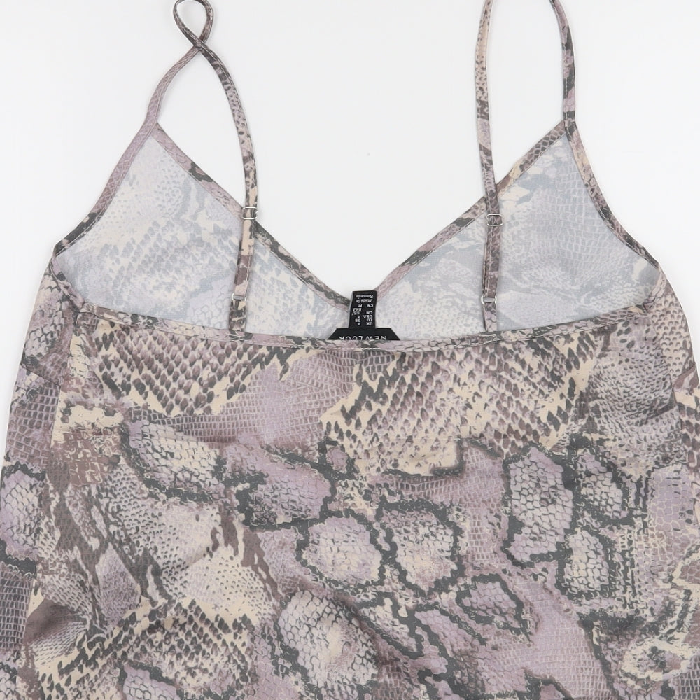 Womens UK Size 8 New Look Purple Cropped Tank