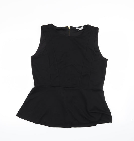Womens UK Size L H&M Black Basic Blouse