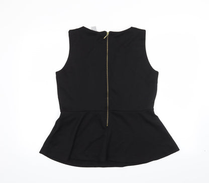 Womens UK Size L H&M Black Basic Blouse