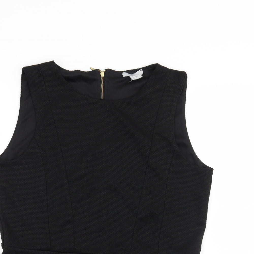 Womens UK Size L H&M Black Basic Blouse