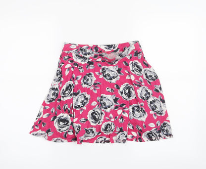 YD Girls Orange Floral  Skater Skirt Size 10-11 Years