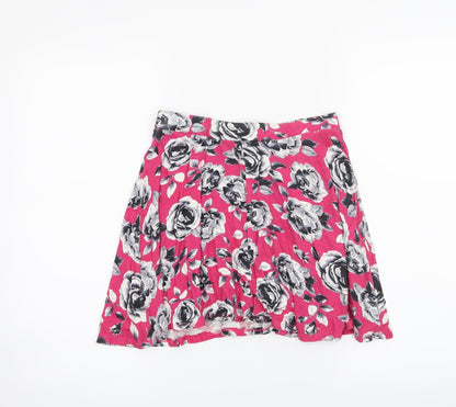 YD Girls Orange Floral  Skater Skirt Size 10-11 Years