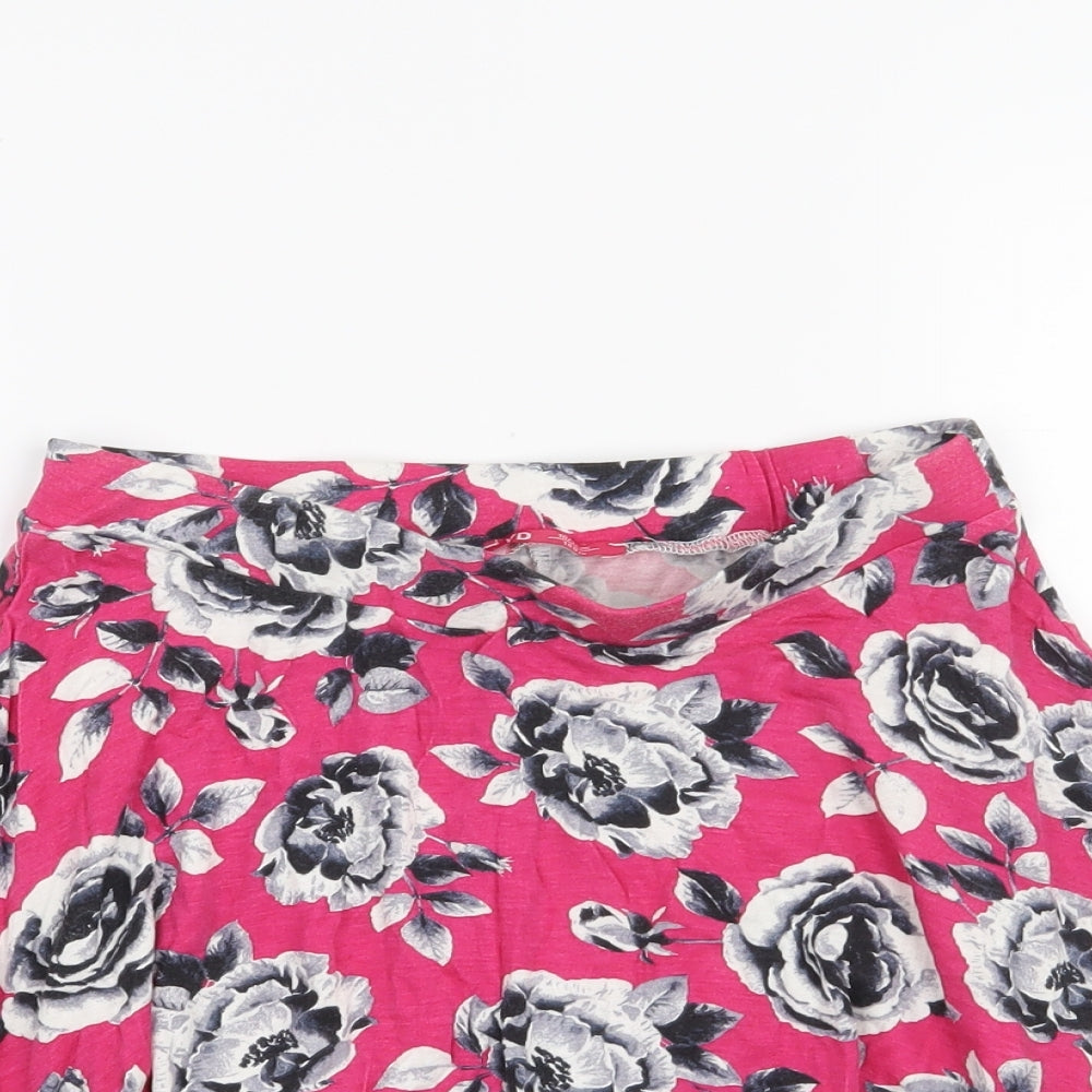 YD Girls Orange Floral  Skater Skirt Size 10-11 Years