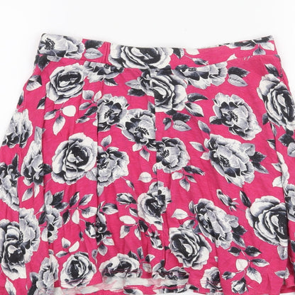YD Girls Orange Floral  Skater Skirt Size 10-11 Years