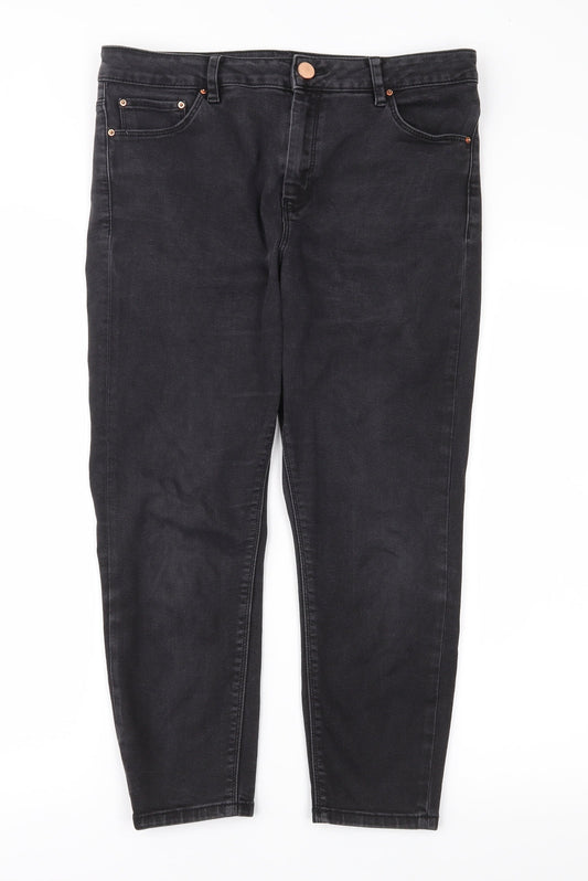 ASOS Womens Black   Cropped Jeans Size S L26 in