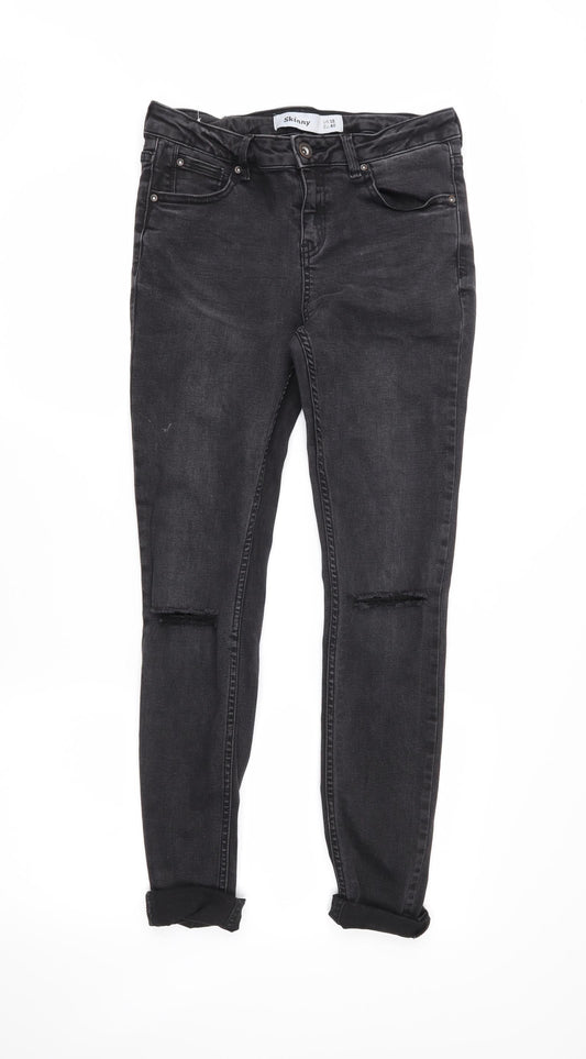 Womens UK Size 12 Skinny Regular Fit Skinny Black Jeans