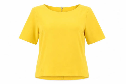 Womens UK Size 6 F&F Yellow Basic Blouse