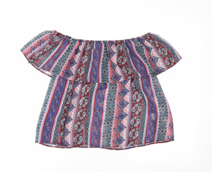 Atmosphere Womens Purple Paisley  Basic Blouse Size 12