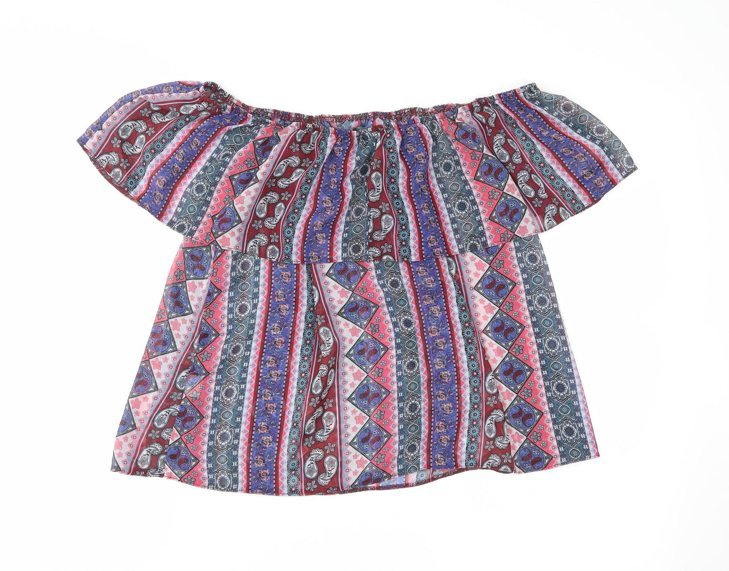 Atmosphere Womens Purple Paisley  Basic Blouse Size 12