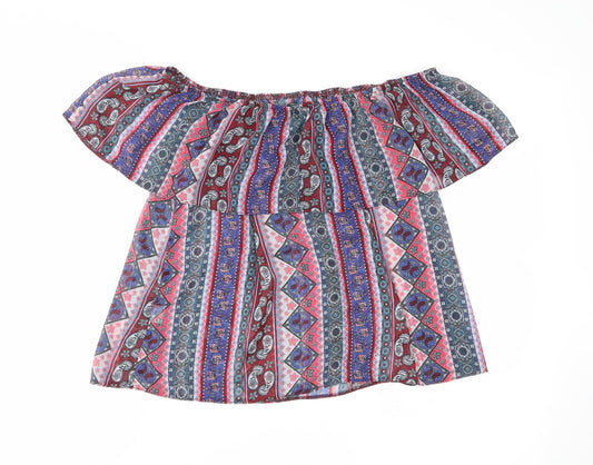 Atmosphere Womens Purple Paisley  Basic Blouse Size 12