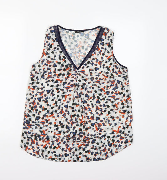 Womens UK Size 8 Papaya White Camisole Tank