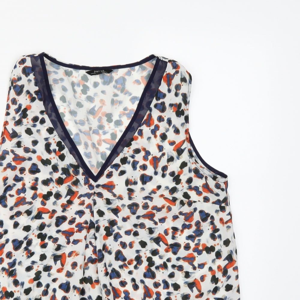 Womens UK Size 8 Papaya White Camisole Tank