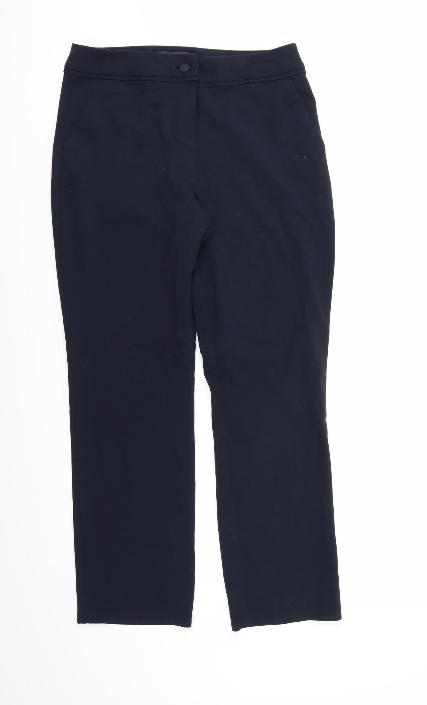 Womens UK Size 10 Marks and Spencer Regular Fit Dress Pants Blue Trousers