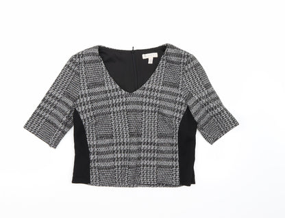 Eliane Rose Womens Black Check  Basic Blouse Size S