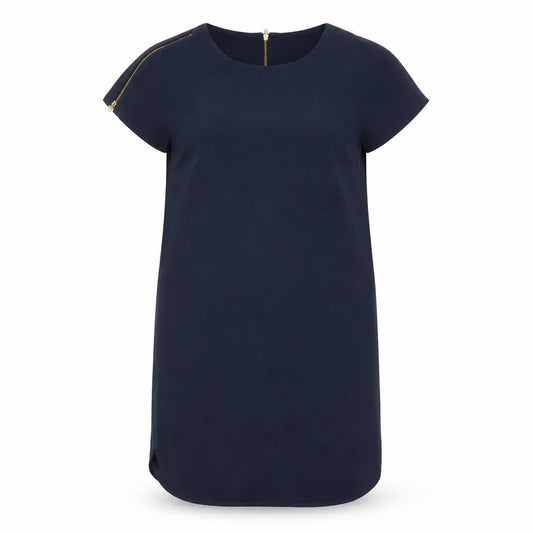 Front view of Atmosphere women’s blue chiffon t-shirt dress, size UK 12