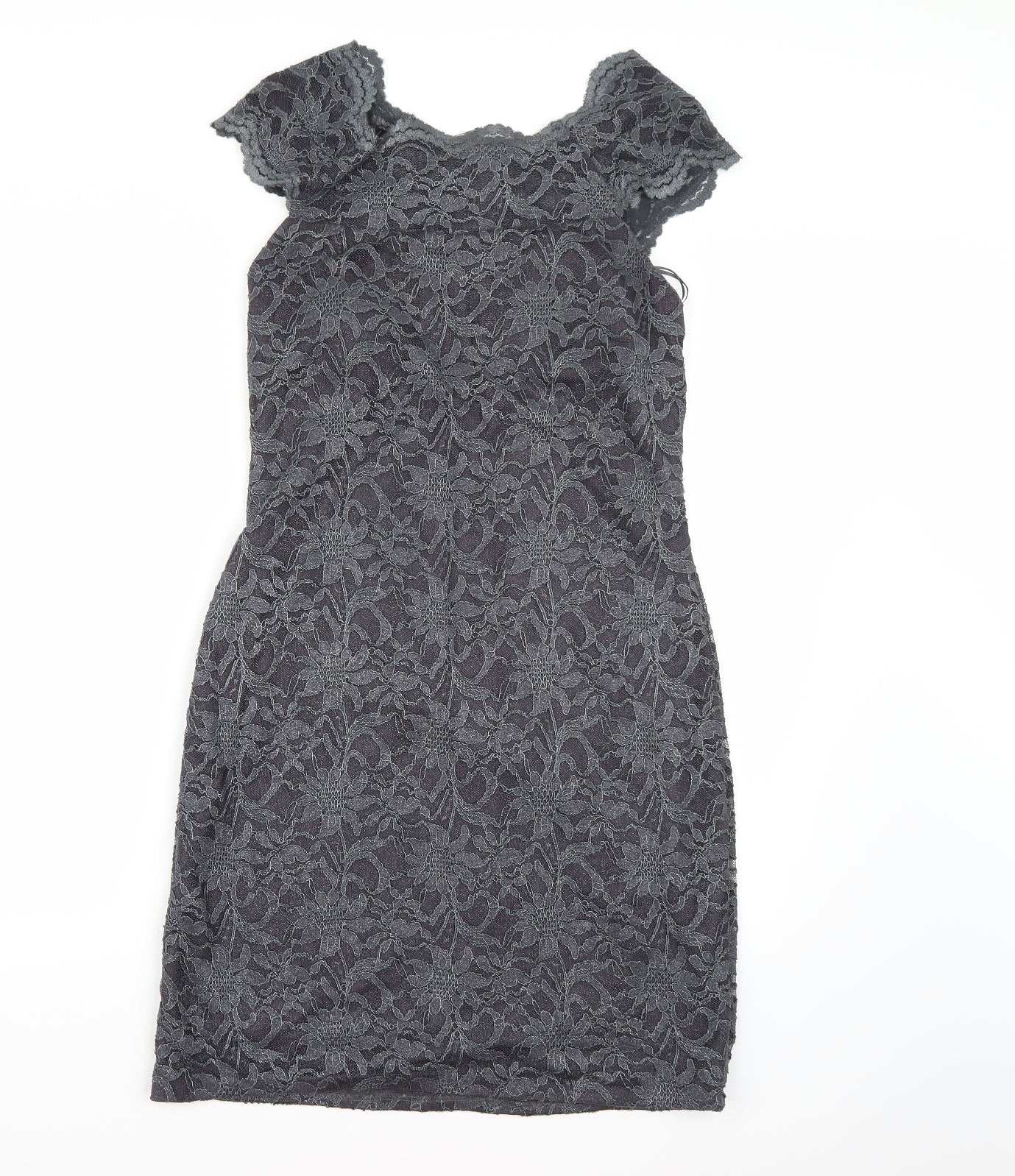 Nightway Womens Grey  Lace Bodycon  Size 10
