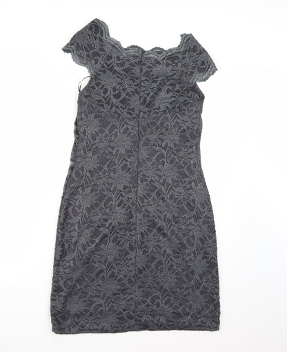 Nightway Womens Grey  Lace Bodycon  Size 10