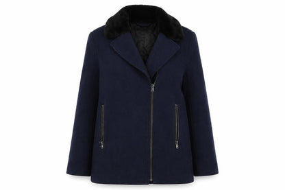 Womens UK Size 8 H&M Blue Pea Coat