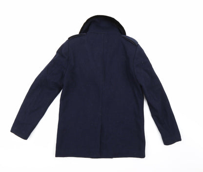 Womens UK Size 8 H&M Blue Pea Coat