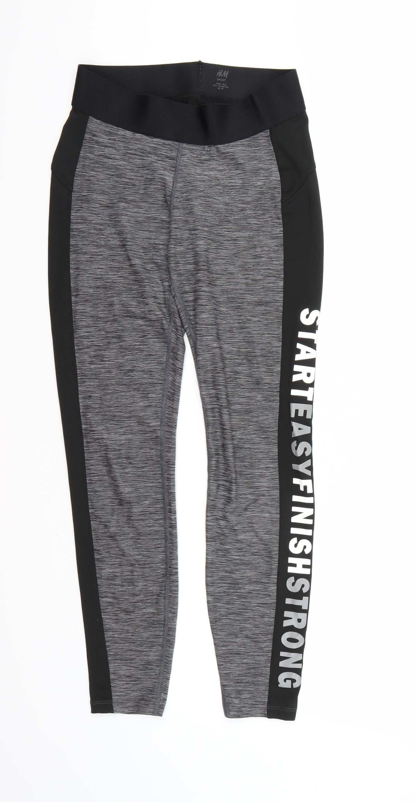 H&M Womens Grey   Pedal Pusher Leggings Size S L26 in