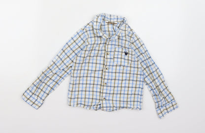 M&Co Boys White Check  Basic Button-Up Size 2-3 Years