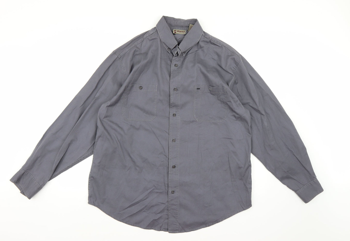 Alpine Design Mens Grey    Button-Up Size L