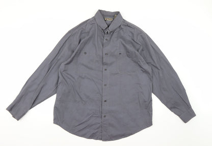 Alpine Design Mens Grey    Button-Up Size L