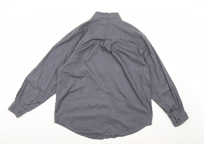 Alpine Design Mens Grey    Button-Up Size L