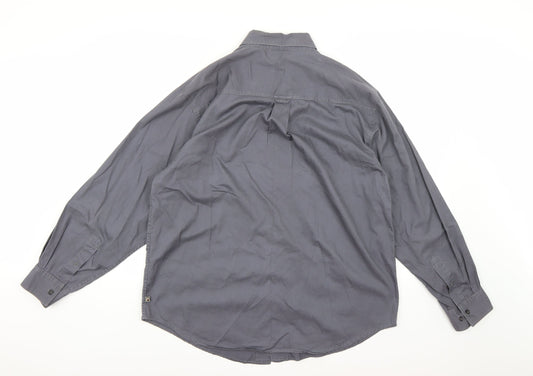 Alpine Design Mens Grey    Button-Up Size L