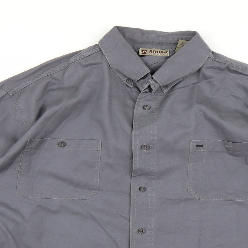 Alpine Design Mens Grey    Button-Up Size L
