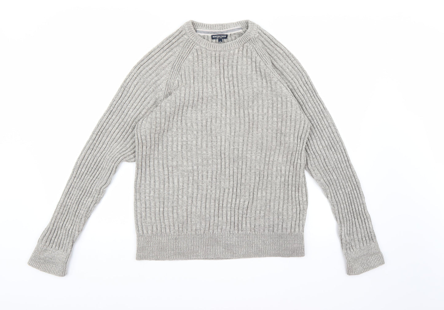 BOSTON CREW Mens Grey  Knit Pullover Jumper Size S