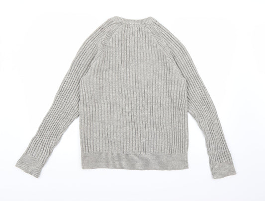 BOSTON CREW Mens Grey  Knit Pullover Jumper Size S