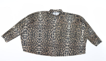 Womens UK Size M Zara Brown Basic Blouse